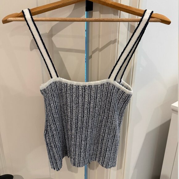 ZARA STRIPED CUT-OUT KNIT TOP - Picture 7 of 8